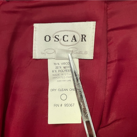 Vintage Oscar by Oscar De La Renta Y2K Tweed Red Pencil Skirt - Size 8 - Picture 9 of 13